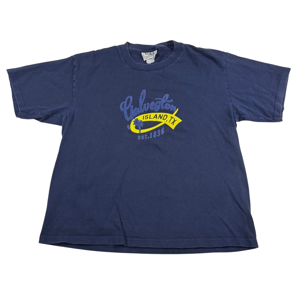 Vintage Galveston Island TX T Shirt Lee Sport Adult Size M Graphic Tee